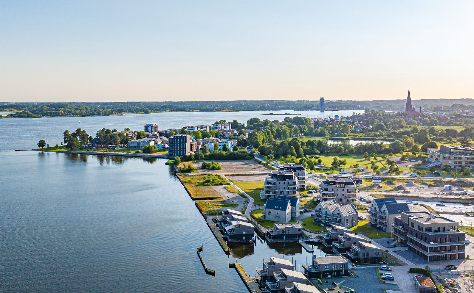 Pionierhafen Schleswig – Blick auf die Liegeplätze an der Schlei